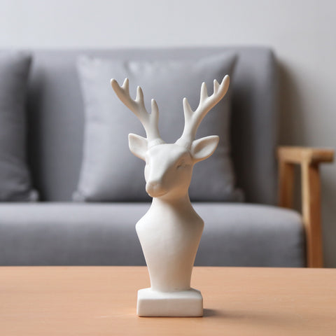 Christmas Deer Head Home Interior Figurine - Belly Pots