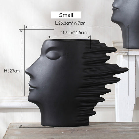 Minimalist Abstract Head Figurine Vase - 2/4pcs - Belly Pots