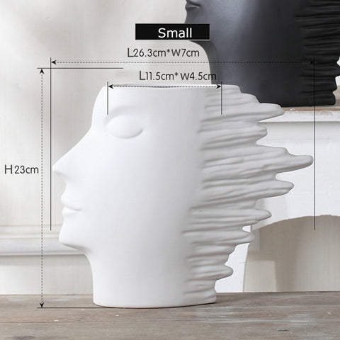 Minimalist Abstract Head Figurine Vase - 2/4pcs - Belly Pots