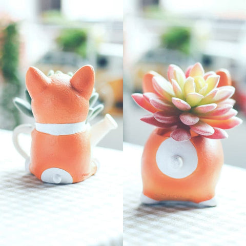 Creative Resin Corgi Succulent Plant Pot - 1pc - Belly Pots
