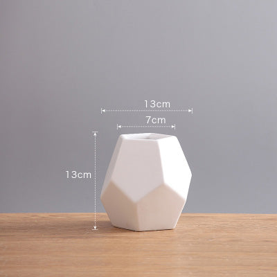 New Geometry Style Ceramic Vase - Belly Pots