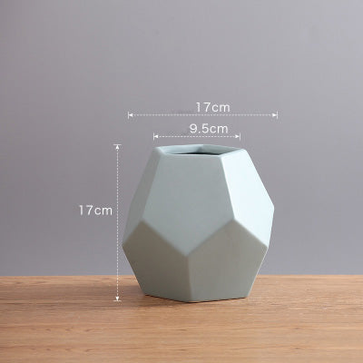 New Geometry Style Ceramic Vase - Belly Pots