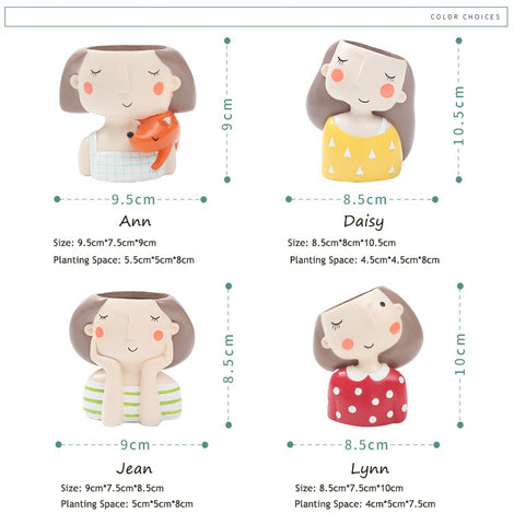 Flower Girls Planter Set - 4pcs - Belly Pots