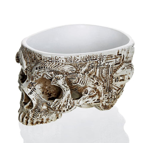 Hand Carved Skull Planter - Belly Pots