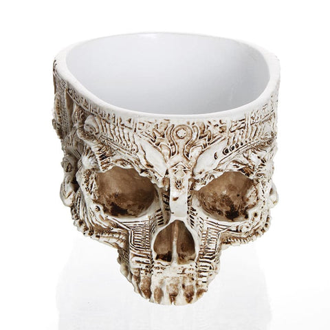 Hand Carved Skull Planter - Belly Pots