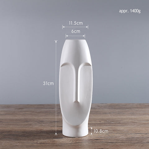 Minimalist Abstract Head Ceramic Vase - 1/6 pcs - Belly Pots