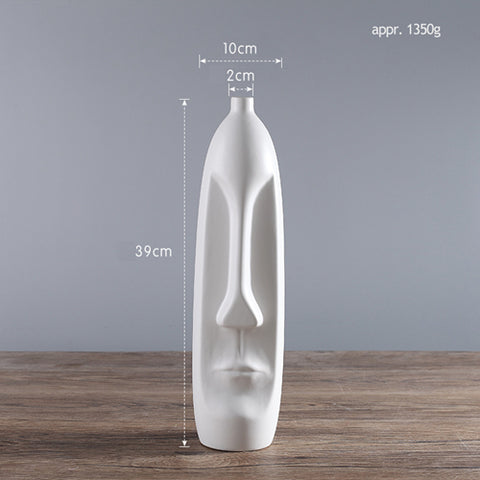 Minimalist Abstract Head Ceramic Vase - 1/6 pcs - Belly Pots