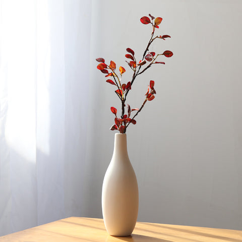 Japanese Style White Ceramic Flower Vase - Belly Pots