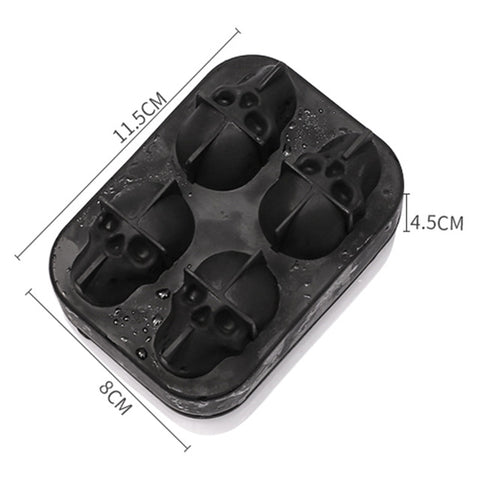 Creative 4 Hole Skull Mold Silicone Ice Tray - Belly Pots