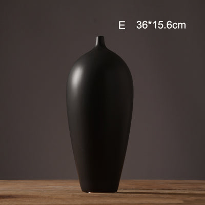 Modern White /Black Ceramic Vase - Belly Pots