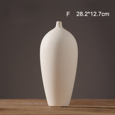 Modern White /Black Ceramic Vase - Belly Pots