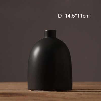 Modern White /Black Ceramic Vase - Belly Pots
