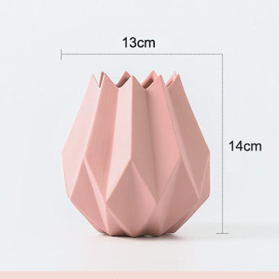 Modern Mini Striated Ceramic Vase - Belly Pots