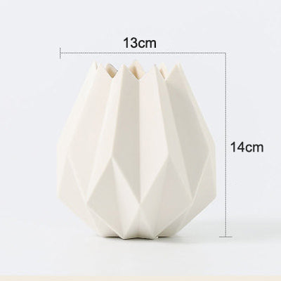 Modern Mini Striated Ceramic Vase - Belly Pots