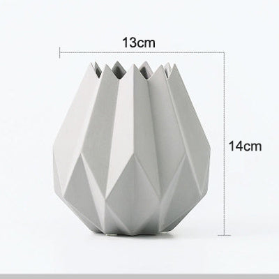 Modern Mini Striated Ceramic Vase - Belly Pots