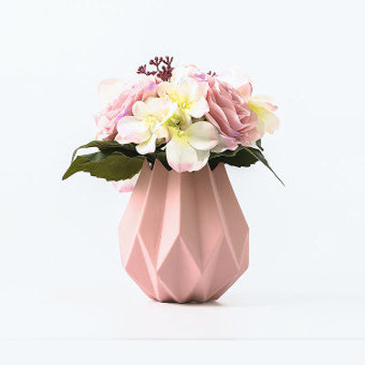 Modern Mini Striated Ceramic Vase - Belly Pots