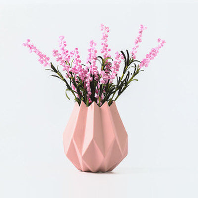 Modern Mini Striated Ceramic Vase - Belly Pots