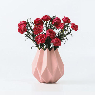 Modern Mini Striated Ceramic Vase - Belly Pots