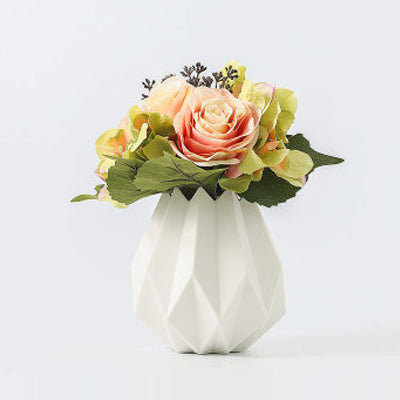 Modern Mini Striated Ceramic Vase - Belly Pots