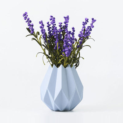 Modern Mini Striated Ceramic Vase - Belly Pots