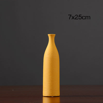 European Colored Ceramic Vase - 1pc - Belly Pots