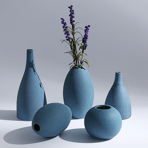 European Small Grind Glaze Vase - 1pc - Belly Pots