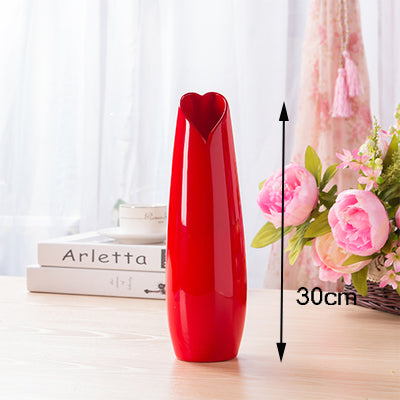 Red Heart Ceramic Vase - Belly Pots