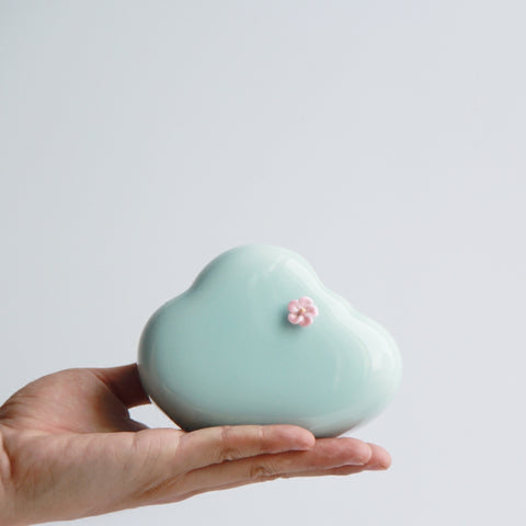 Creative White Clouds Ceramic Vase - Belly Pots