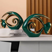 Modern Nordic Luxury Porcelain Ornaments Home Decor Creative Unique Fish Couples Shape Crafts Wedding Ceramic Home Decoration