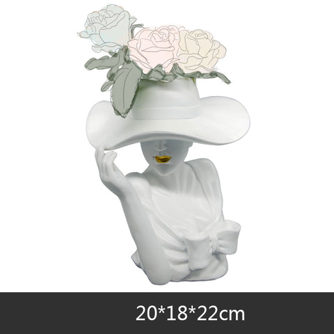 Wholesale Home Decor Head Portraits Shape Nordic Modern Luxury Ceramic Flower Vases