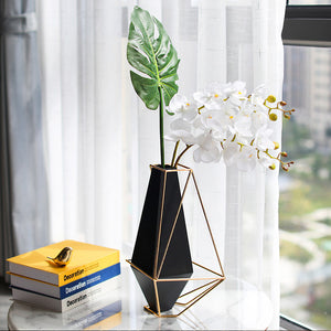 Light Luxury Modern Geometric Metal Vase Decoration Simple Creative Decorative Flower Arrangement