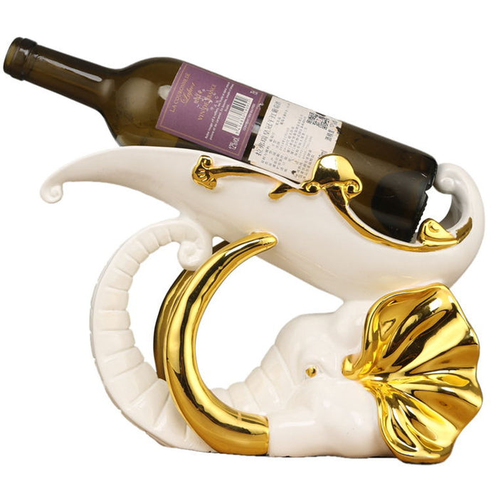 Wine Rack Luxury Living Room Decor European Business Gift Estante Botellas De Vinoe Elephant Head Statue Wine Display Holder