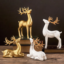 Nordic Light Luxury Golden Pair of Lovers Elk Deer Ornaments Living Room Home Furnishings Housewarming New Home Resin Craft