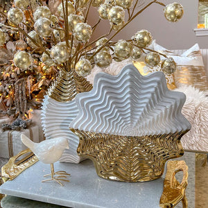 Light Luxury Plating Gold Ceramic Crafts Flower Insert Wedding Home KTV Model Room Flower Shop Vase Ornaments