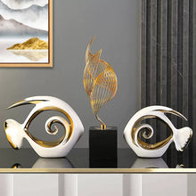 Modern Nordic Luxury Porcelain Ornaments Home Decor Creative Unique Fish Couples Shape Crafts Wedding Ceramic Home Decoration