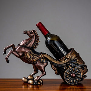Wine Rack Creative Resin Dining Room Decor Accessories Hot Sell Porta Vinho De Mesa Luxury Horse-Drawn Wine Holders Figurines