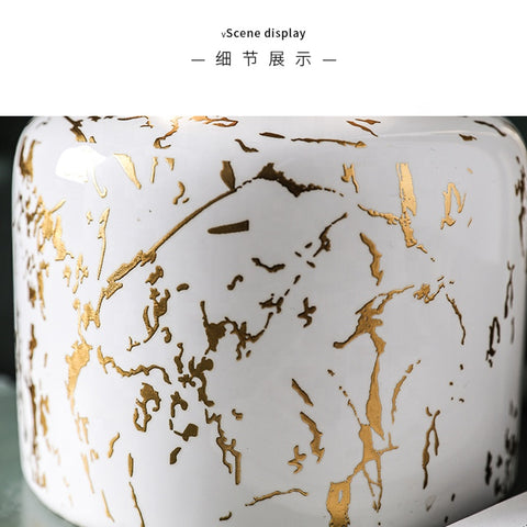 Light Luxury Golden Ceramic Vase Decoration