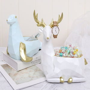 2021 HOT SELLING RESIN ANIMAL CANDY BOX STORAGE BOX DEER PIG SEA LION FIGURINES INDOOR TABLETOP DECORATION GIFT LUXURY SOUVENIR