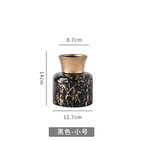 Light Luxury Golden Ceramic Vase Decoration