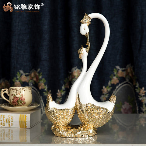 Resin Duck Figurine Mother and Son Table Centerpieces Decoration