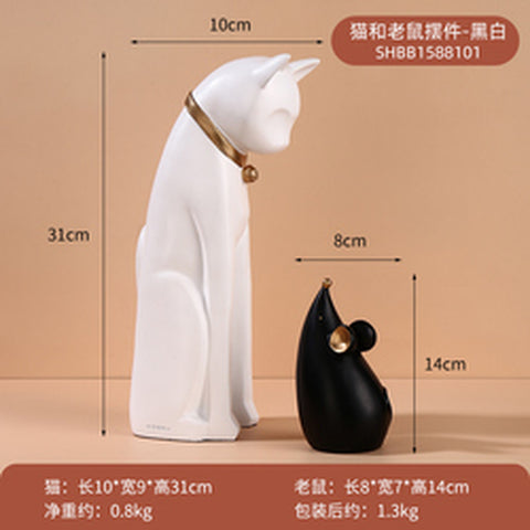 2022 Hot Selling Interior Decoration,Light Luxury Decoration Modern Pop Art Cat and Mouse Craft Resin Sculpture Statue