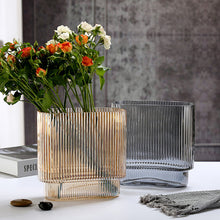 New Fashion Nordic Colored Glass Vase Modern Grey Amber Rainbow Clear Vases Cheap Flower Glass Vase