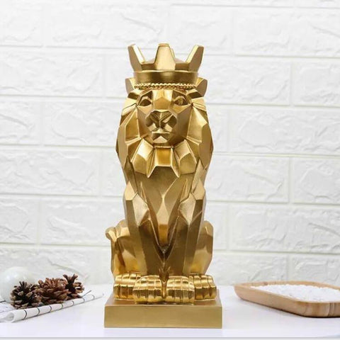 Lion Light Luxury Nordic Decoration Ornament Modern Tabletop Resin Crafts Ornaments Geometric Section Decor Gold Lion