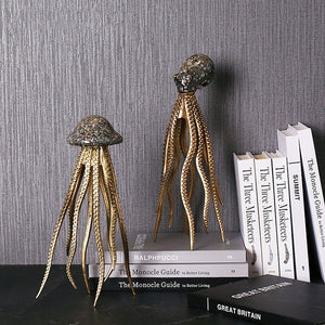 Light Luxury Golden Poulpe Sculpture Modern Home Decoration Creative Octopus Sculpture