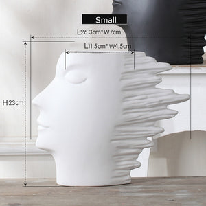 Minimalist Abstract Head Figurine Vase - 2/4pcs - Belly Pots