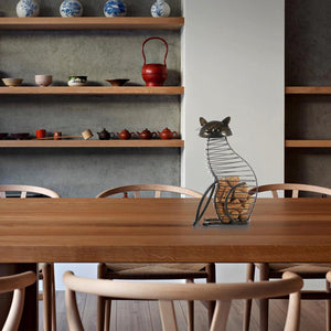Metal Cat Wine Cork Holder - Belly Pots