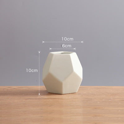 New Geometry Style Ceramic Vase - Belly Pots
