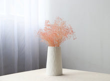 Natural Wavy Design White Ceramic Flower Vase - Belly Pots