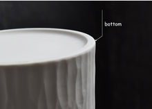 Natural Wavy Design White Ceramic Flower Vase - Belly Pots