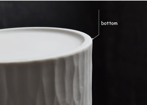 Natural Wavy Design White Ceramic Flower Vase - Belly Pots